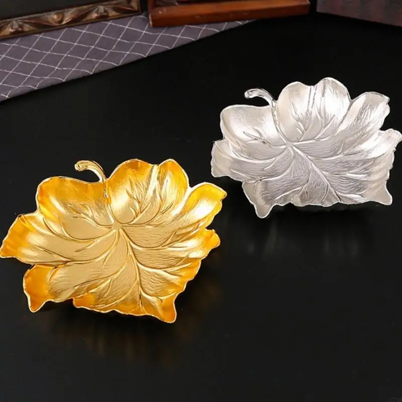  Decorative Metal Jewelry Display Tray for Dresser Tabletop Zinc Alloy Ring Holder for Hallway Table Room Decoration