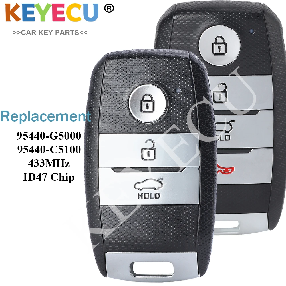 KEYECU for Kia Niro 2015 2016 2017 2018 2019 Keyless-Go Smart Remote Key 3 / 4 Buttons ,  TQ8-FOB-4F08 95440-G5000 95440-G5100