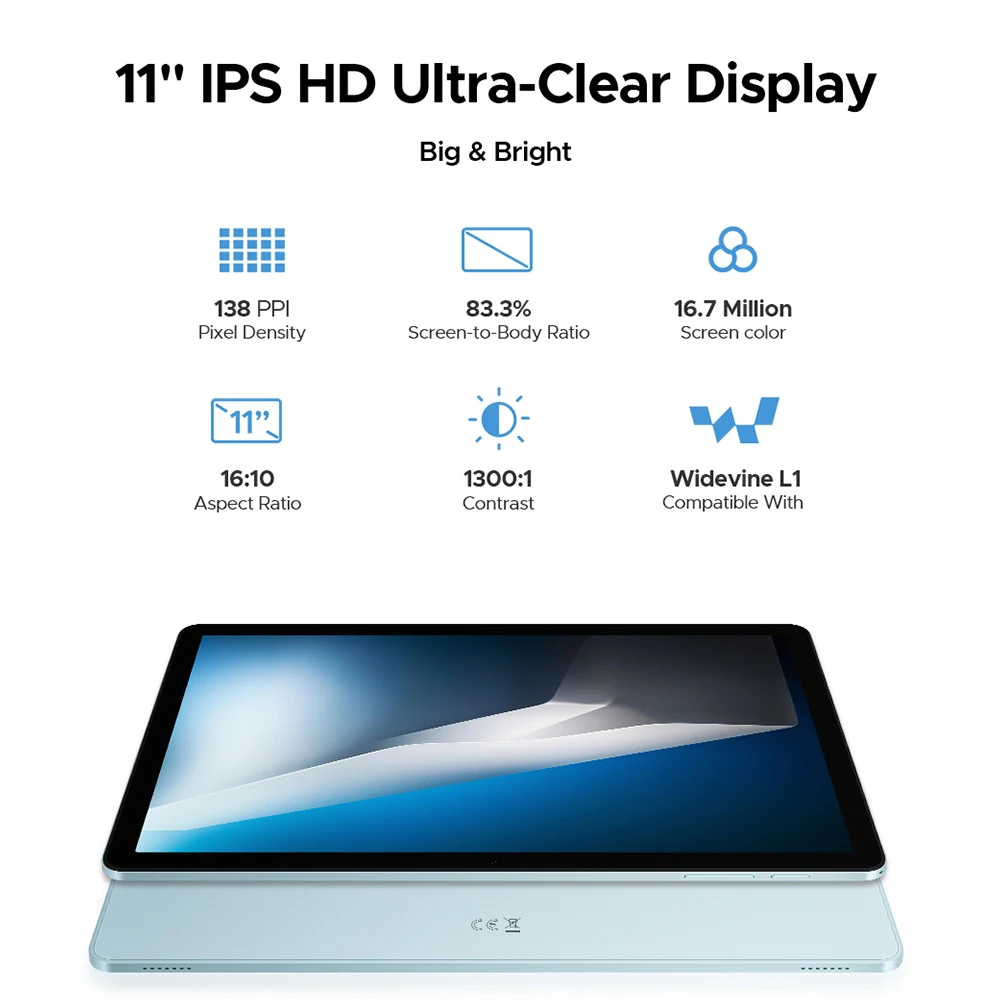 【العلامة التجارية+】Doogee Tab A9 Pro+ Tablet Pc 11 بوصة Android 15 30Gb Ram(6+24) 128Gb Rom 8580Mah Battery Widevine L1 Support