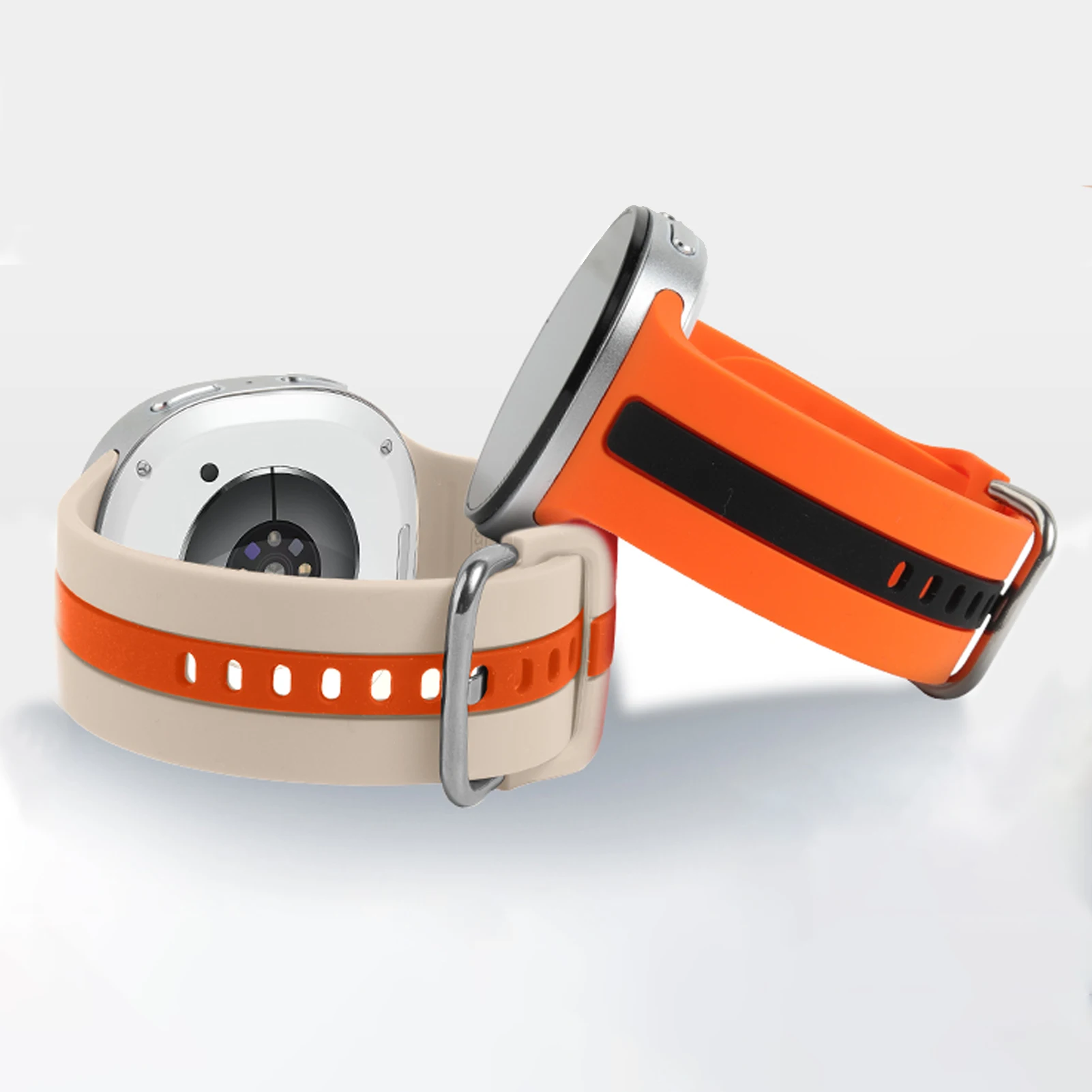 Sport silicone band for Samsung Galaxy Watch 8 Strap 40mm 44mm Replacement Two-Tone Bracelet correa Galaxy Watch 8 classic 46mm