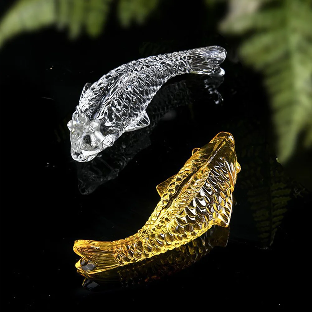 

7 Pcs Natural Style Fish Decor Glass Crafts Exquisite Statues Lovely Decorative Tank Supplies Aquarium