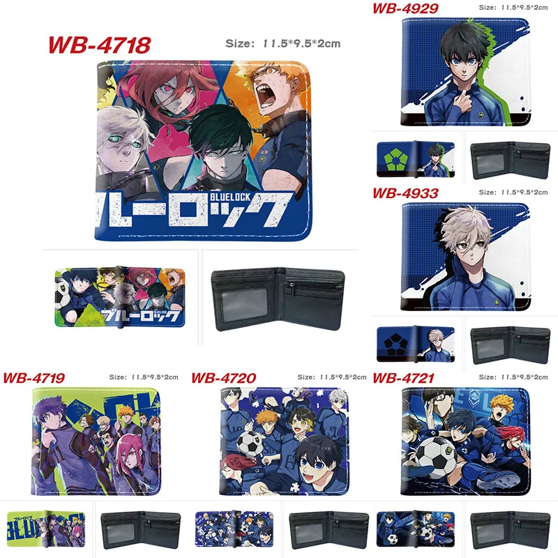 

New Hot Anime Blue Lock Wallet Isagi Yoichi Pu Leather Short Multi Functional Fashion Two Fold Student Coin Purse Toy Kids Gift