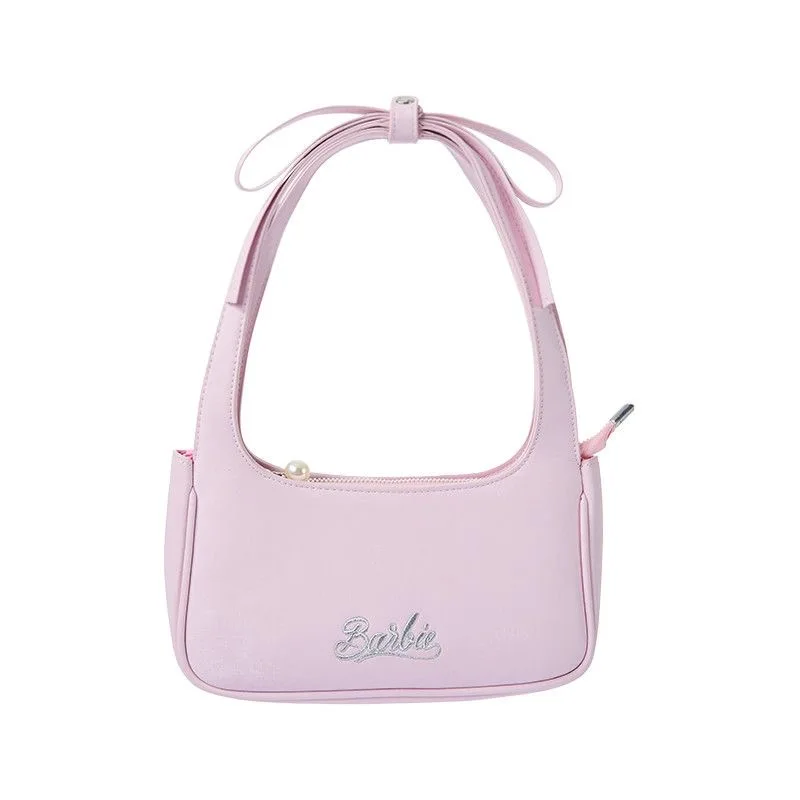 2025 Neue Barbie-inspirierte Prinzessin-Schultertasche mit hellrosa Schleife, elegante Geldbörse mit einem Riemen für Frauen und Mädchen, lässiges Party-Datumsgeschenk