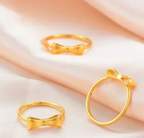 Eldorado Gold  24k pure gold finger rings fine gold butterfly rings 3d hard gold jewelry size 10 available