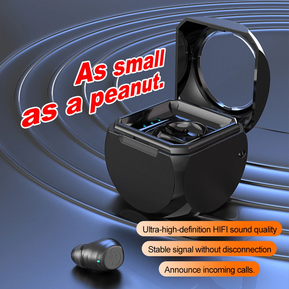 Q1 سماعات أذن غير مرئية سماعات رأس صغيرة متوافقة مع بلوتوث سماعات أذن ستيريو لاسلكية شبه داخل الأذن للحد من الضوضاء سماعة أذن واحدة