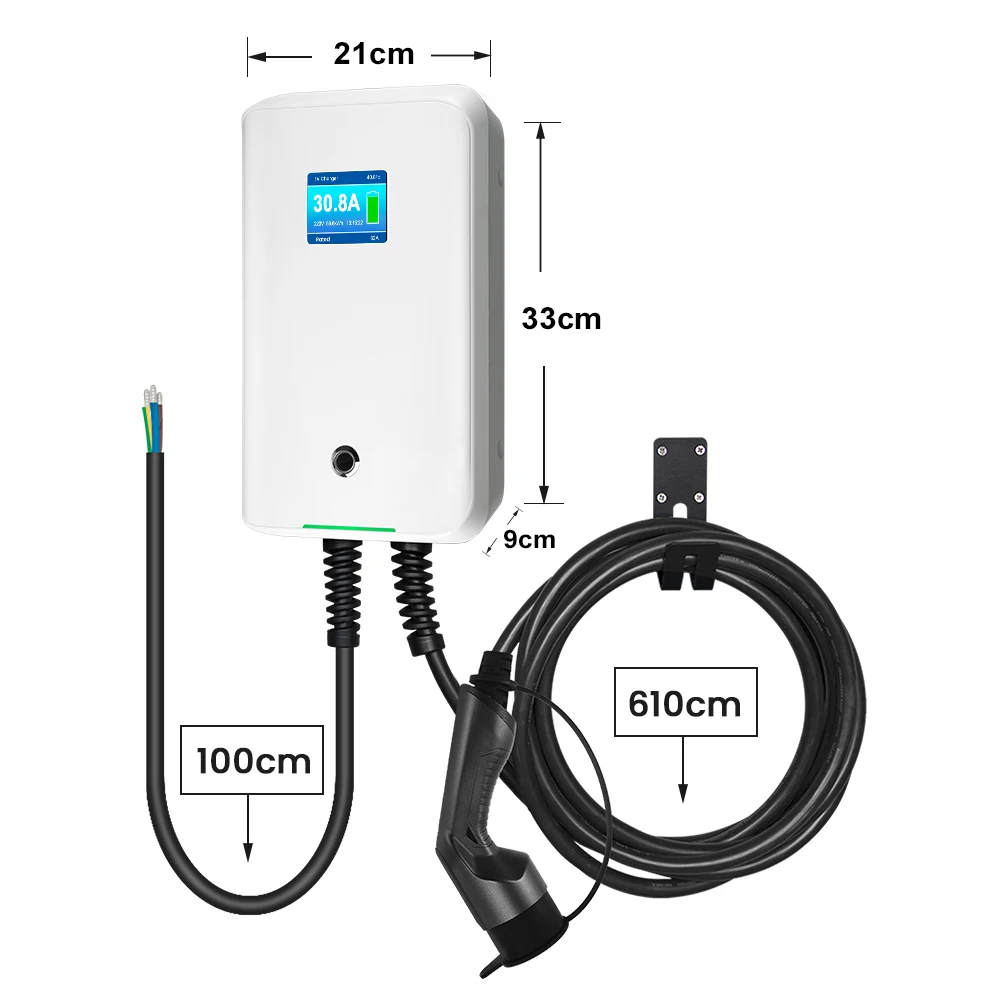 MOREC nowa ładowarka EV 32A EVSE Wallbox pojazd elektryczny ładowarka samochodowa stacja 220V typ 2 1 faza 7.2KW IEC 62196-2 6M kabel