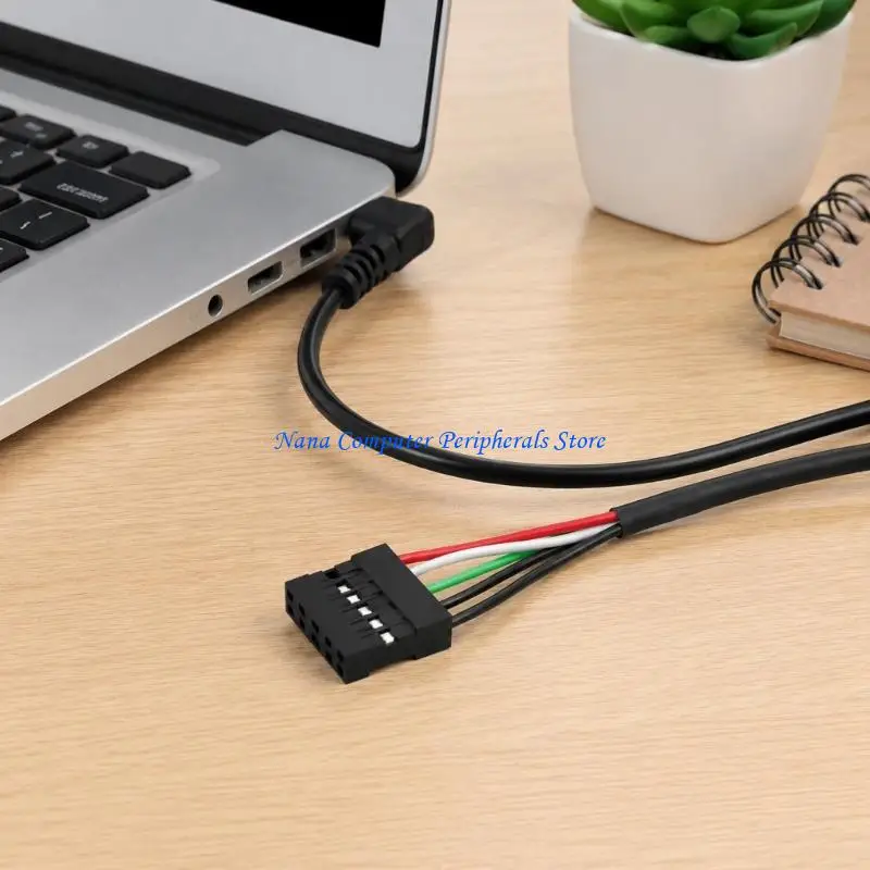 F68C Right-Angle USB 5Pin to 9Pin Header Cable for 2.54 MM Female Board Wiring