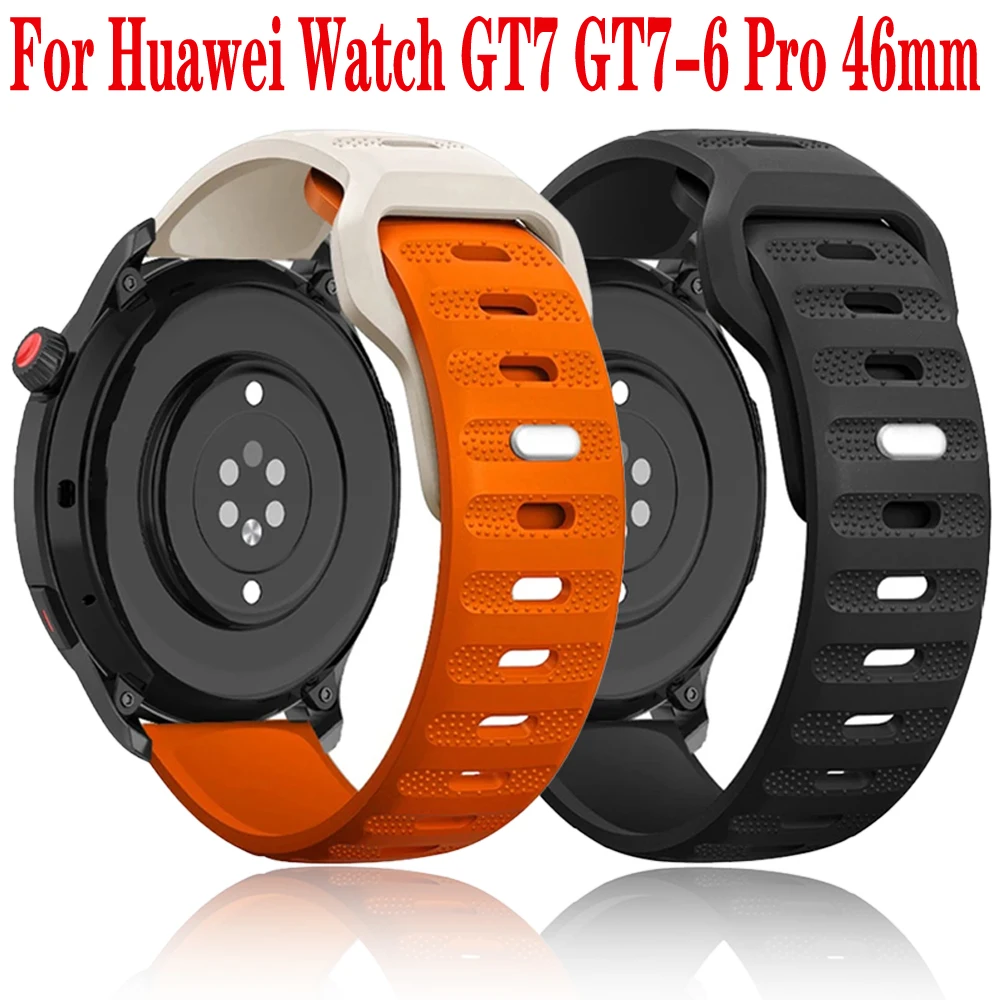 22mm 20mm Silicone Strap for Huawei Watch GT7 GT7-6 Pro 46mm Breathable Bracelet for Huawei GT6-5-4 46mm Amazfit Active 2 3 Belt