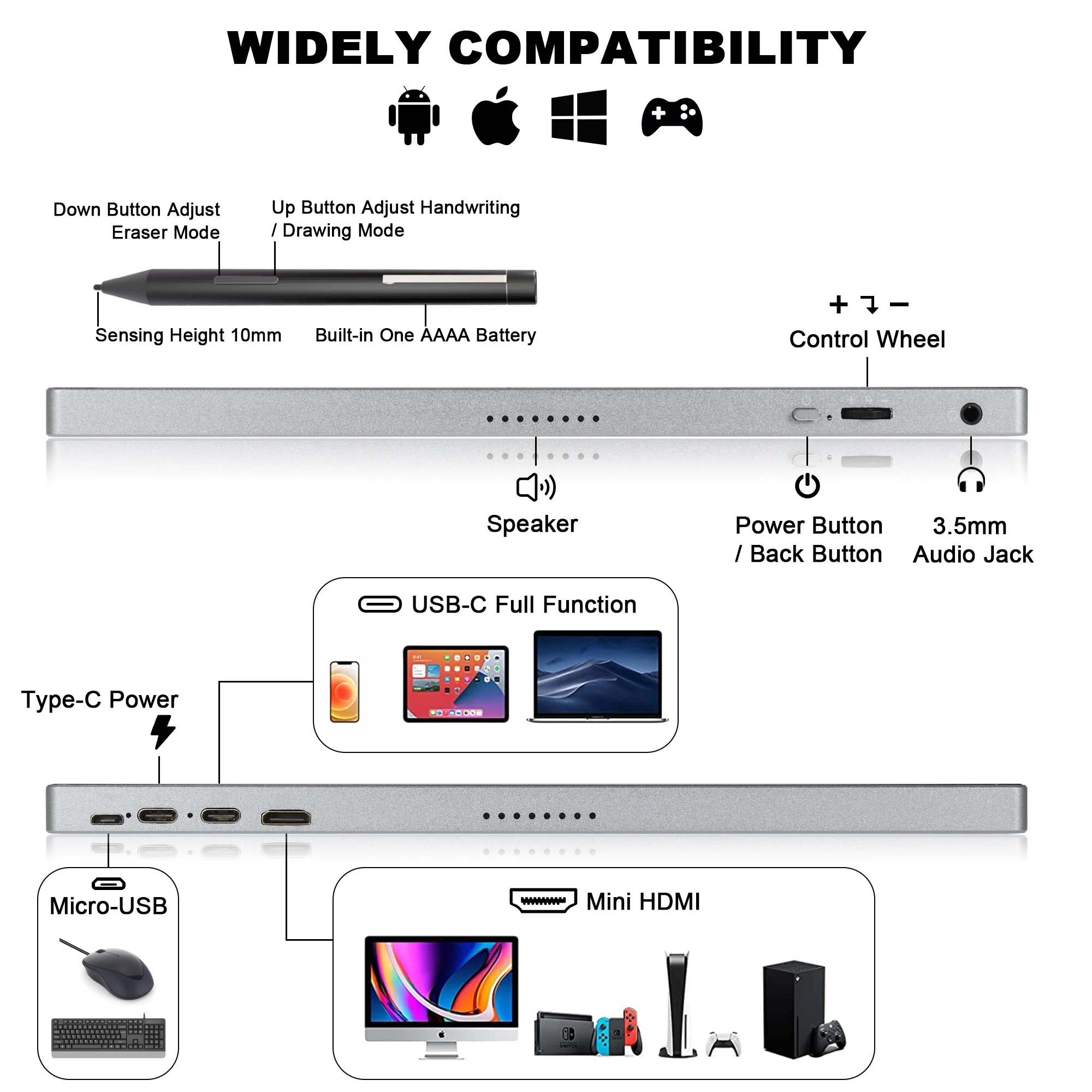 New 15.6 Inch 4K Portable USB - огляд і ціна Pc Gaming Drawing
