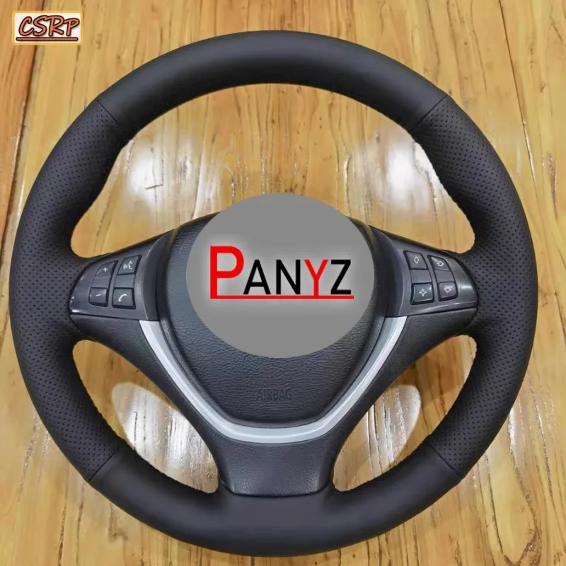 For BMW E70 X5 2006-2013 E71 X6 2008-2014 Hand Stitched Non-slip Car Steering Wheel Cover Braid Genuine Leather Car Interior