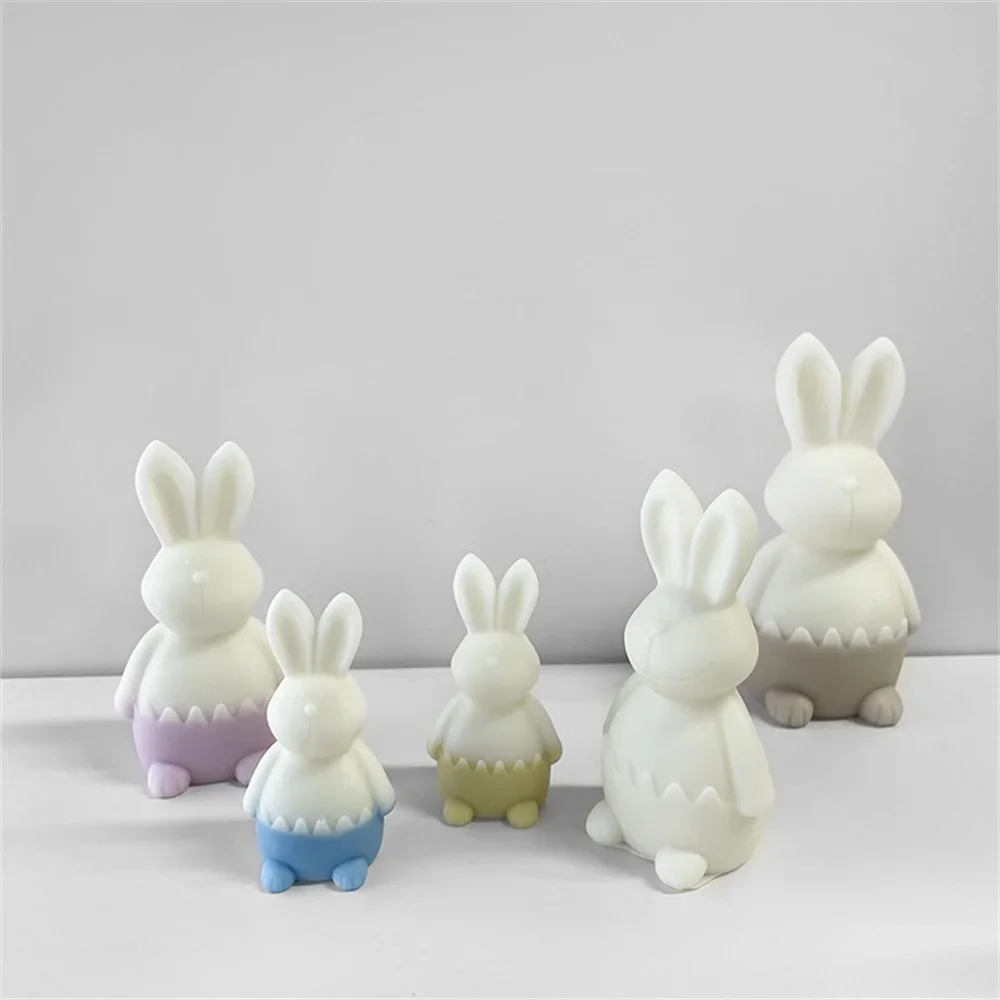 

3D Broken Eggshell Bunny Candle Silicone Mold DIY Easter Rabbit Scented Candle Handmade Soap Plaster Ornament Mould Home Decor