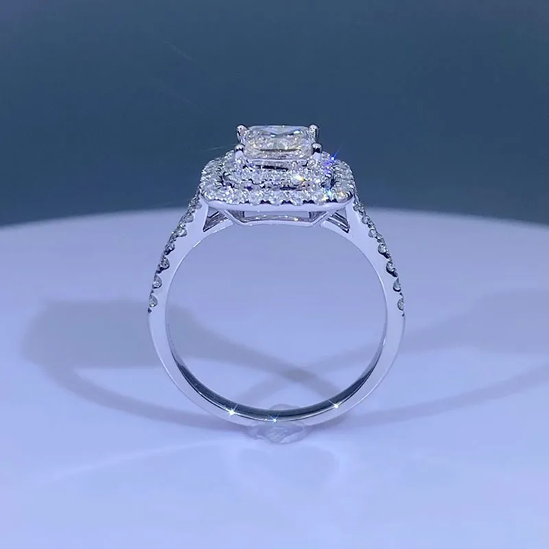 Au75018k White Gold CVD HPHT 0.5ct to1Ct D-E VS1 Princess Diamond Lab Growm Diamond Ring