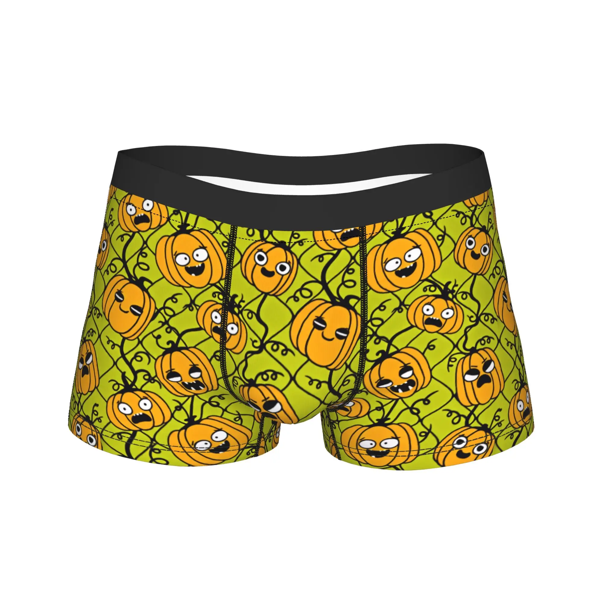 Halloween Funny Face Pumpkin Underwear  Men's Shorts Briefs Comfortable Boxer Shorts Hot Sale Print Oversize Panties