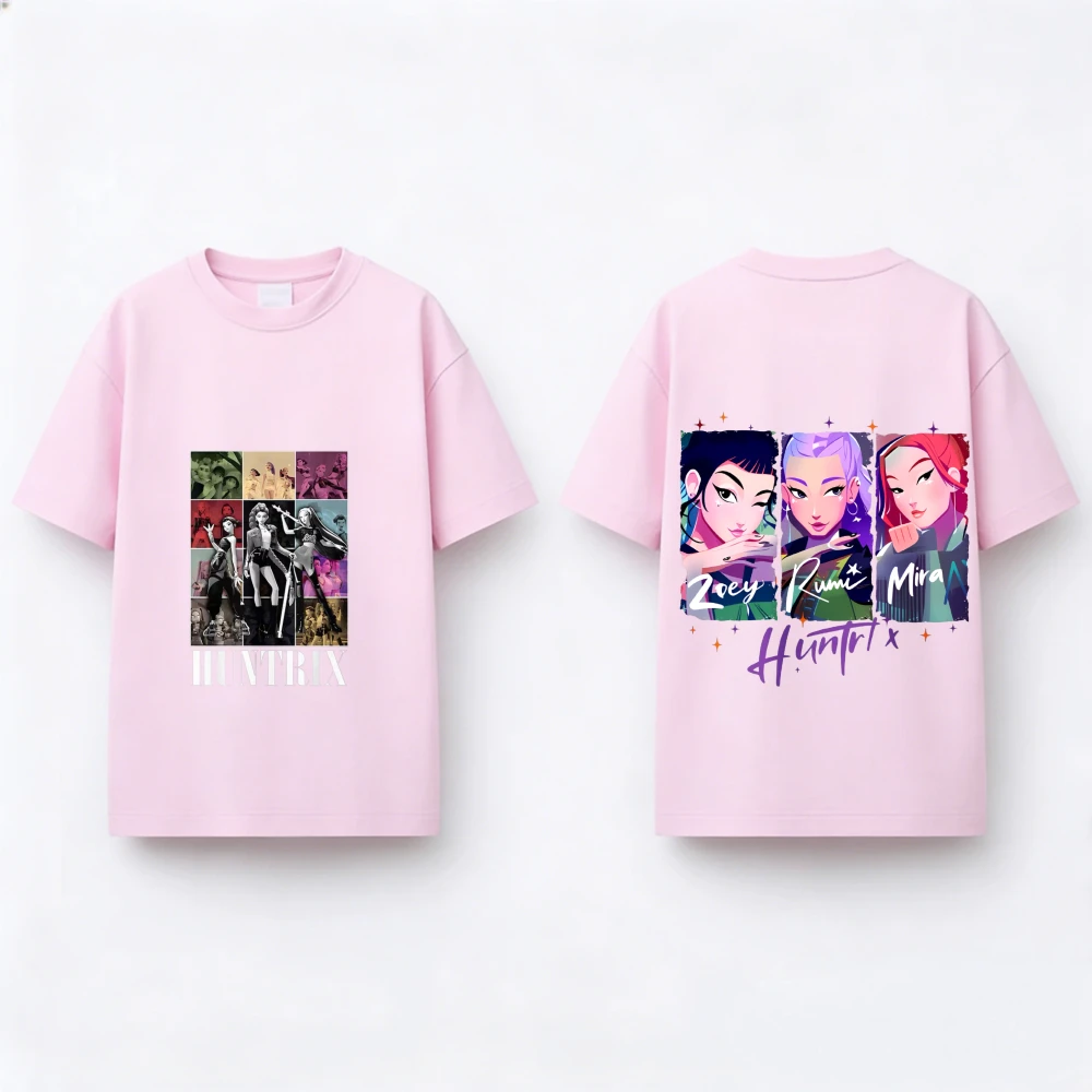 الرضع بنين بنات ملابس Huntrix KPOP شيطان الصيادين طباعة الاطفال قصيرة الأكمام بلايز الرياضة ملابس يومية 2025 الصيف قصيرة الأكمام تيز