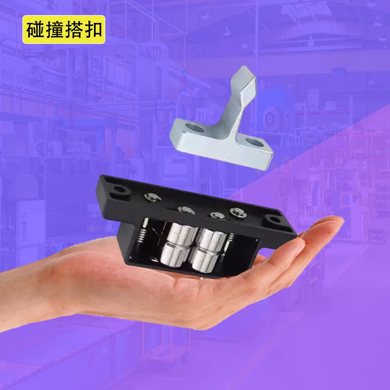 Heavy-Duty Zinc Alloy Industrial Door Lock Crash-Resistant with Box-Type Rollers Robust Hatch Locking Mechanism for Security