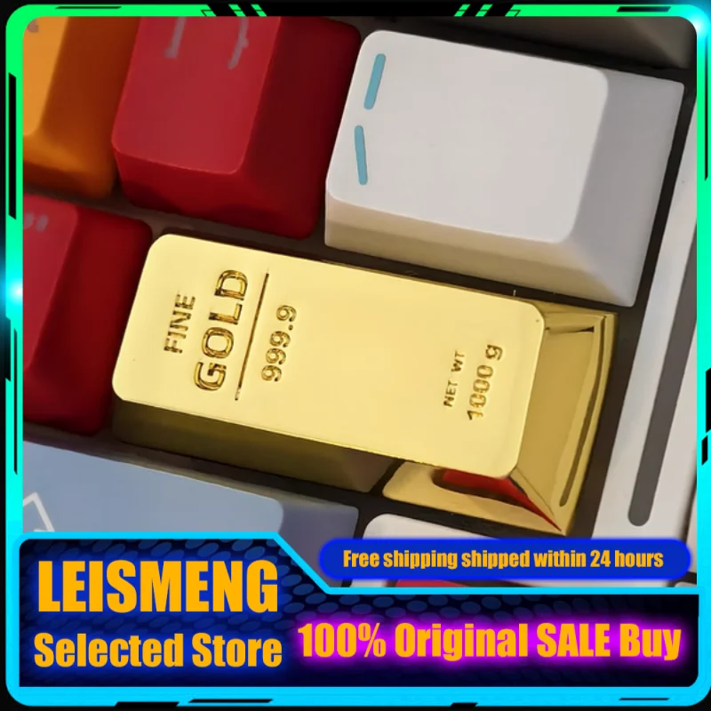 Custom Keycap Gold Bar Theme Cherry Profile Mechanical Keyboard Zinc Alloy Keycap Tablet Laptop Gaming Keyboard Accessories Gift