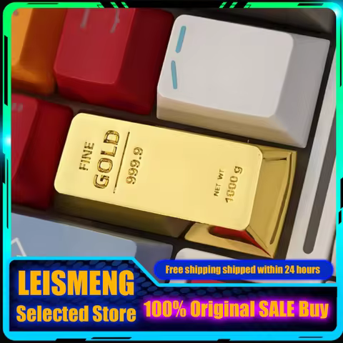 Custom Keycap Gold Bar Theme Cherry Profile Mechanical Keyboard Zinc Alloy Keycap Tablet Laptop Gaming Keyboard Accessories Gift