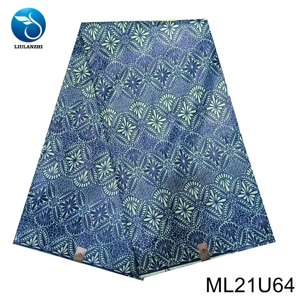 

2025 New Nigeria True 100% Cotton Plain Uni Batik Printed Wax with African Fabric Elegant Party Dress ML21U64