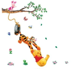 Pooh Tigger Animal Cartoon Vinyl Wall stickers kids rooms Home decor DIY Child Wallpaper Art Decals 3D Design House Decoration