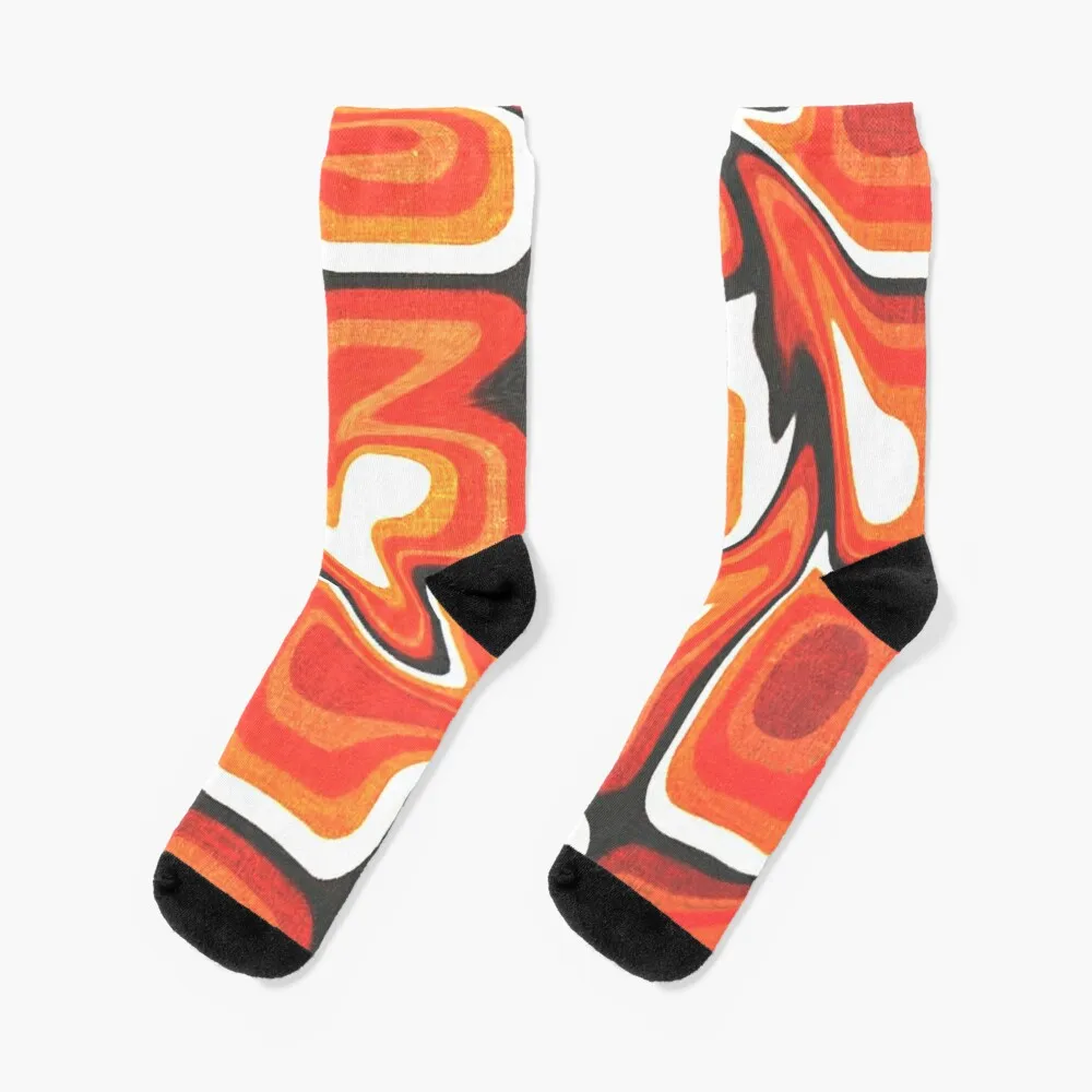 Orange Groove Socks Man Gift Idea Christmas Socks Men