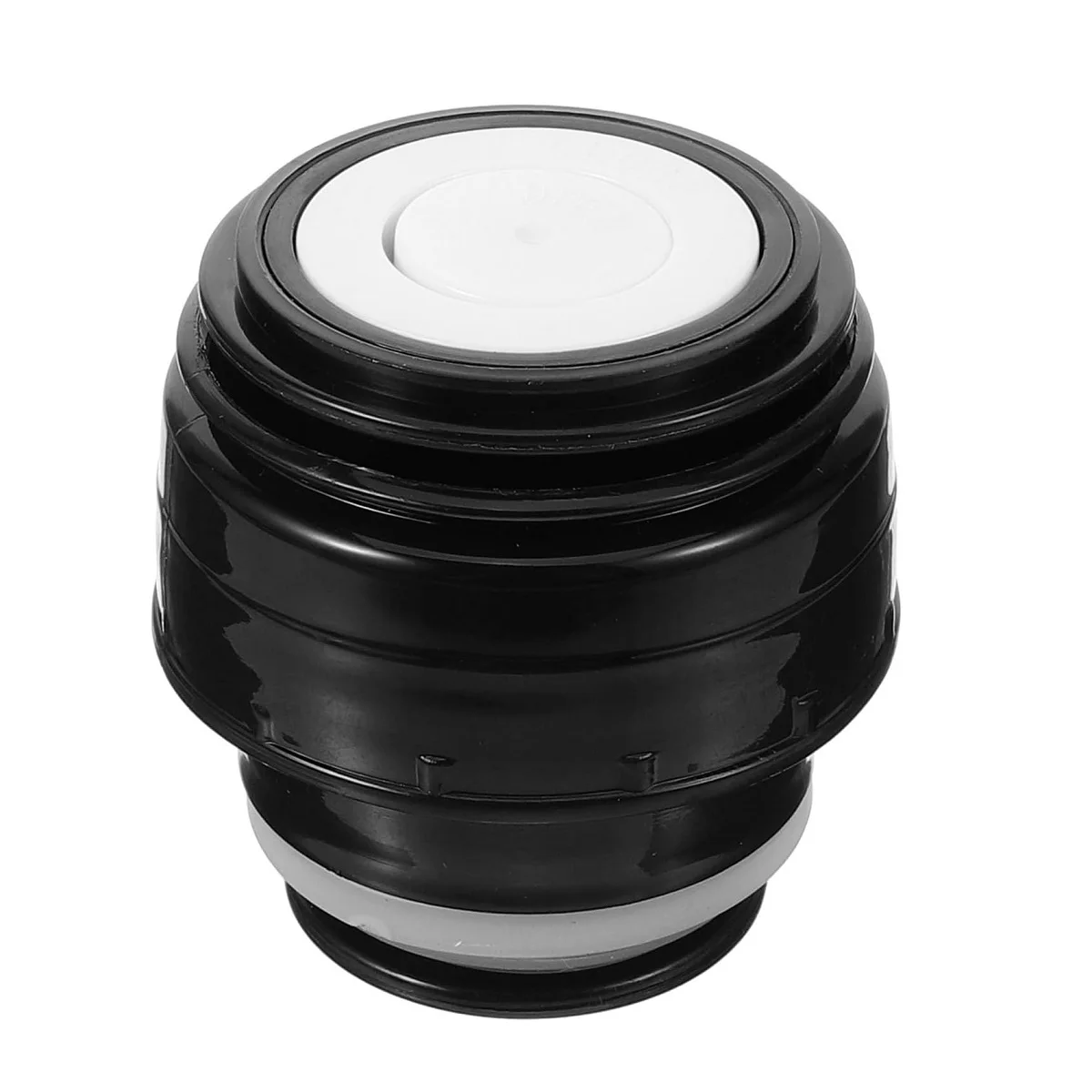 Press-Open Vacuum Flask Lid 5.2cm PP Plastic Replacement Cap For Thermal Water Bottle Leak-Proof Stopper Black White