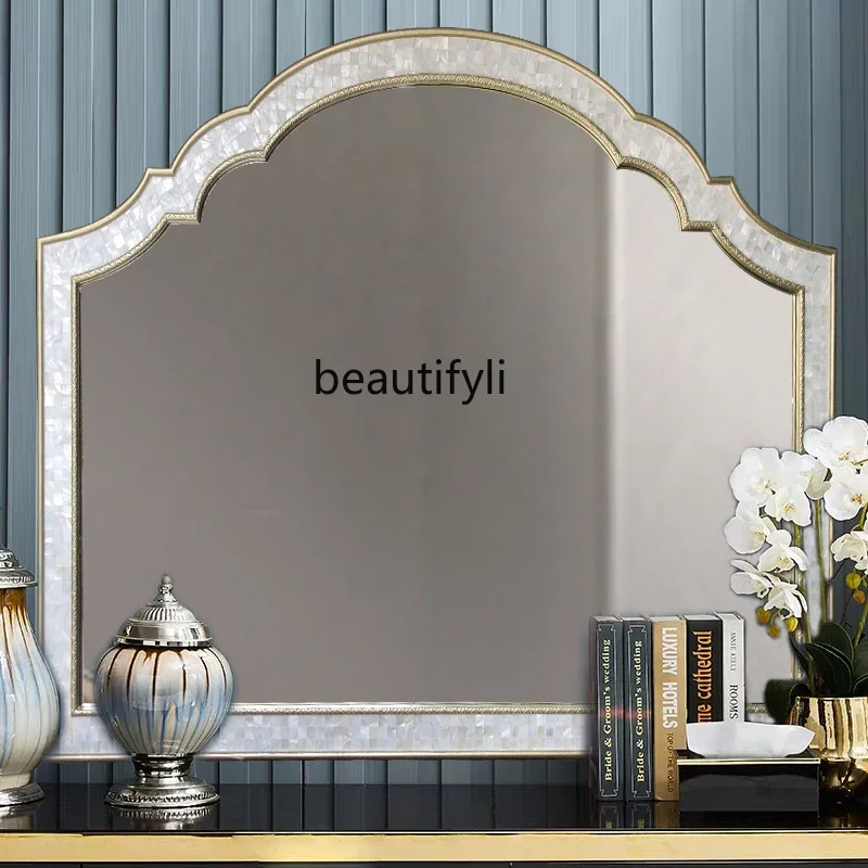 Light luxury French square wall wall hanging decoration, dressing mirror, homestay hotel bathroom mirror, beauty hanging mirror