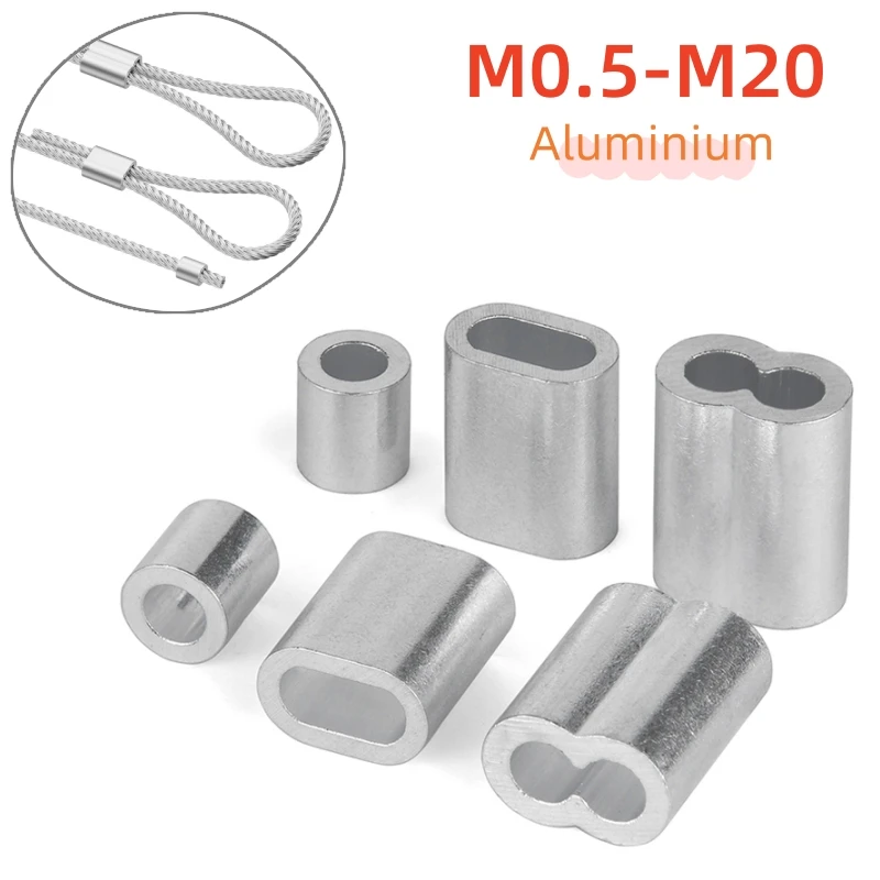 1-200pcs Double Hole Cable Shrink Sleeve M0.5-M20 Wire Ferrules 8-Shaped Aluminum Cable Stop Shrink Rope Hardware Accessories