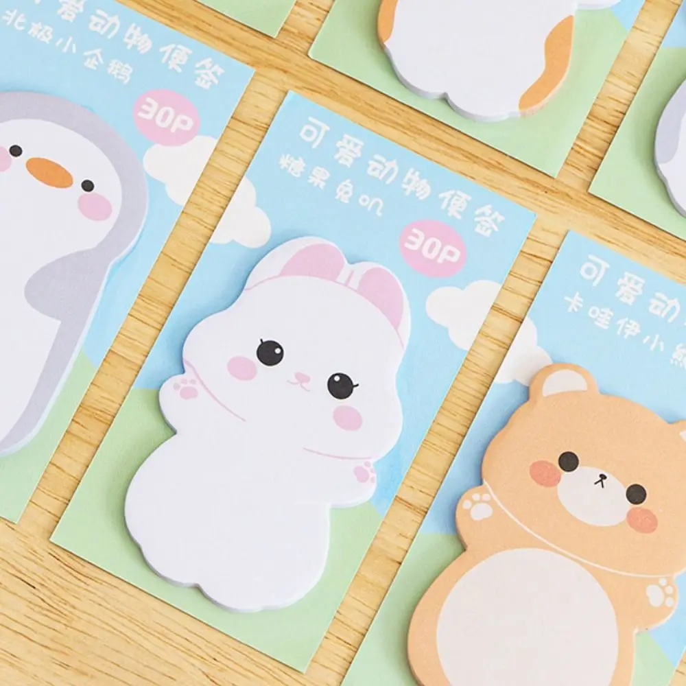 Message Notes Cartoon Bear Animal Memo Pad Sheep Dog Sticky Notes Cat Kawaii Notepad School Supplies