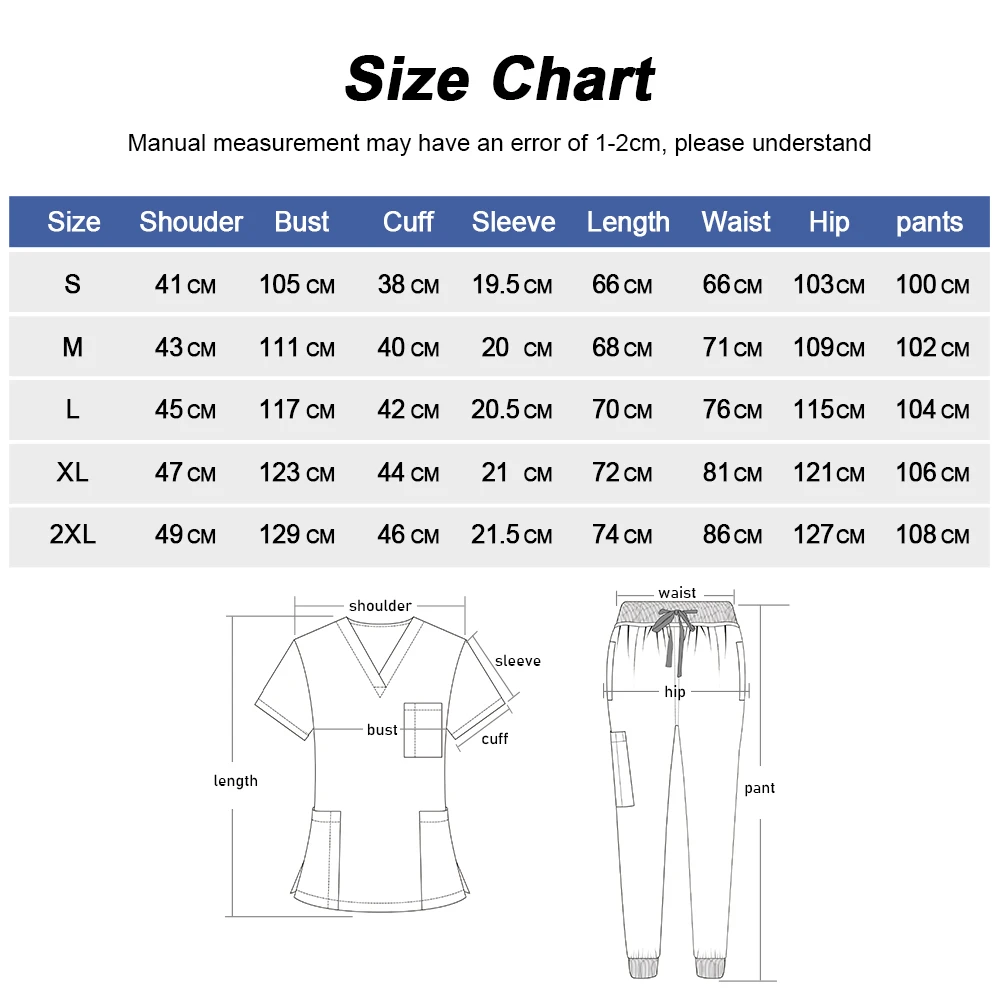 Multicolour Nursing Uniforms Women Short Sleeve Top Pocket Fashion Scrub Suit  Wholesale Hospital Professional Medical Scrub Set