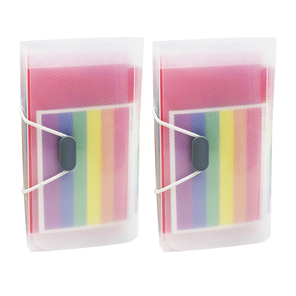 

2Pcs Durable A6 Document Wallets File Folders Portable Accordion Organizer Plastic Coupon Holders