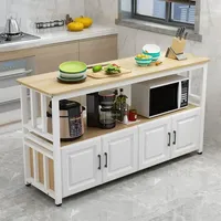 Modern Solid Wood Kitchen Cabinets Home Kitchen Furniture Creative Tableware Storage Cabinet Rack Multi-layer Kitchen Console N