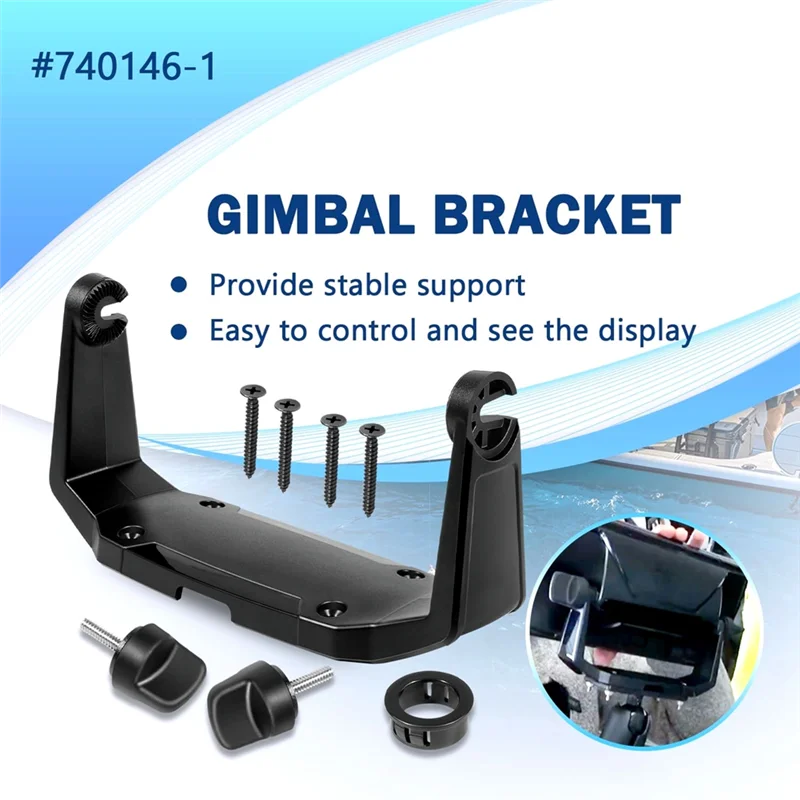 【SLEEK DESIGN】For Humminbird Helix-7 Series Fish Finder Gimbal Bracket Mounting Kit 740146-1 With Knobs Screws