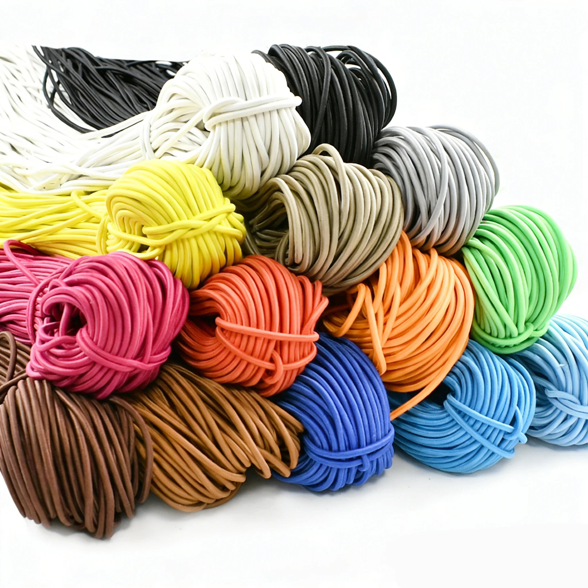 Cordon élastique de 3 mm, 10/20/30/40/50 m, cordon de bungee, élastique pour cheveux, élastique pour lacets, élastiques pour métier à tisser, sangle élastique, tensionneur
