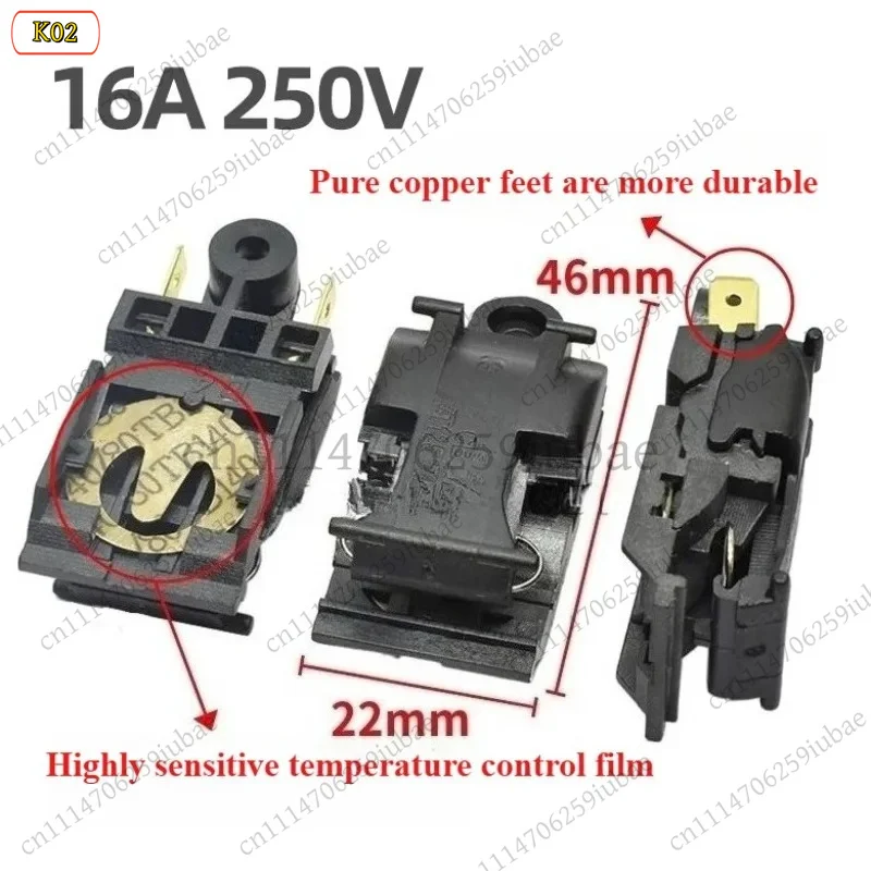 FC_ Universal Electric Kettle Thermostat Steam Switch Sensor KSD-368-C 16A 13A Water On Off Auto Cut Off Replacement Part