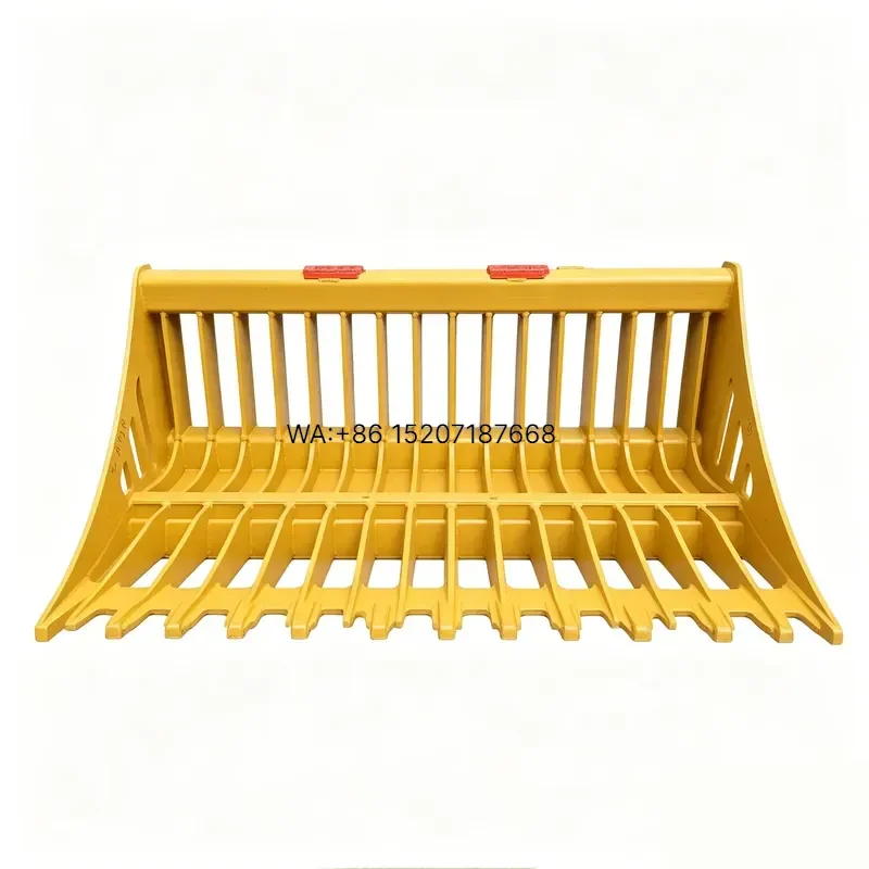 Wmwmnu Heavy Duty Stone Sieve Skeleton Screen Bucket for Tractor Front End Loader Excavator Grid Rock Rake Euro Hitch