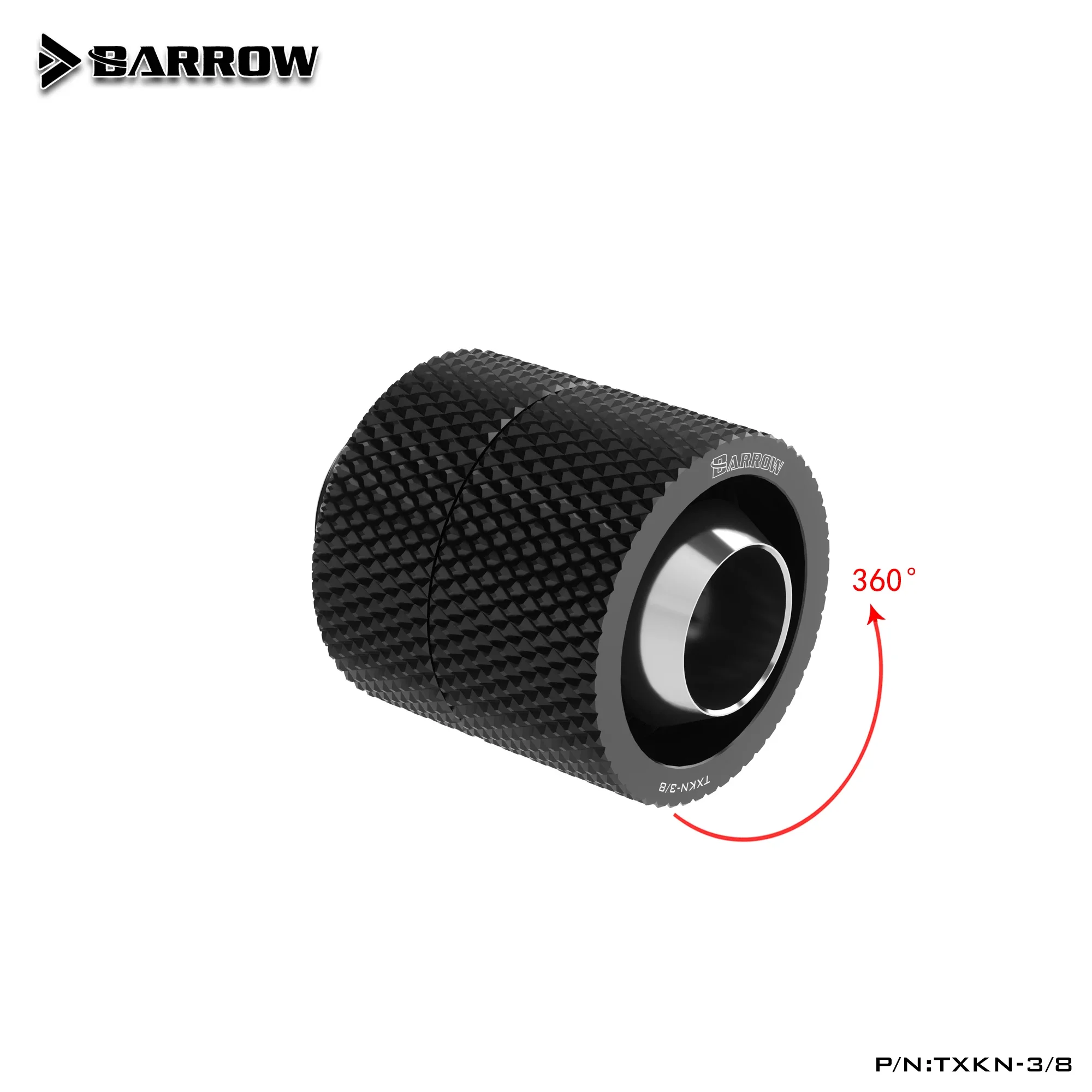 

BARROW Fitting 360°rotation for Inner diameter 9.5mm + Outer diameter 12.7 hose 3/8"ID X 1/2"OD tube manual connector TXKN-3/8