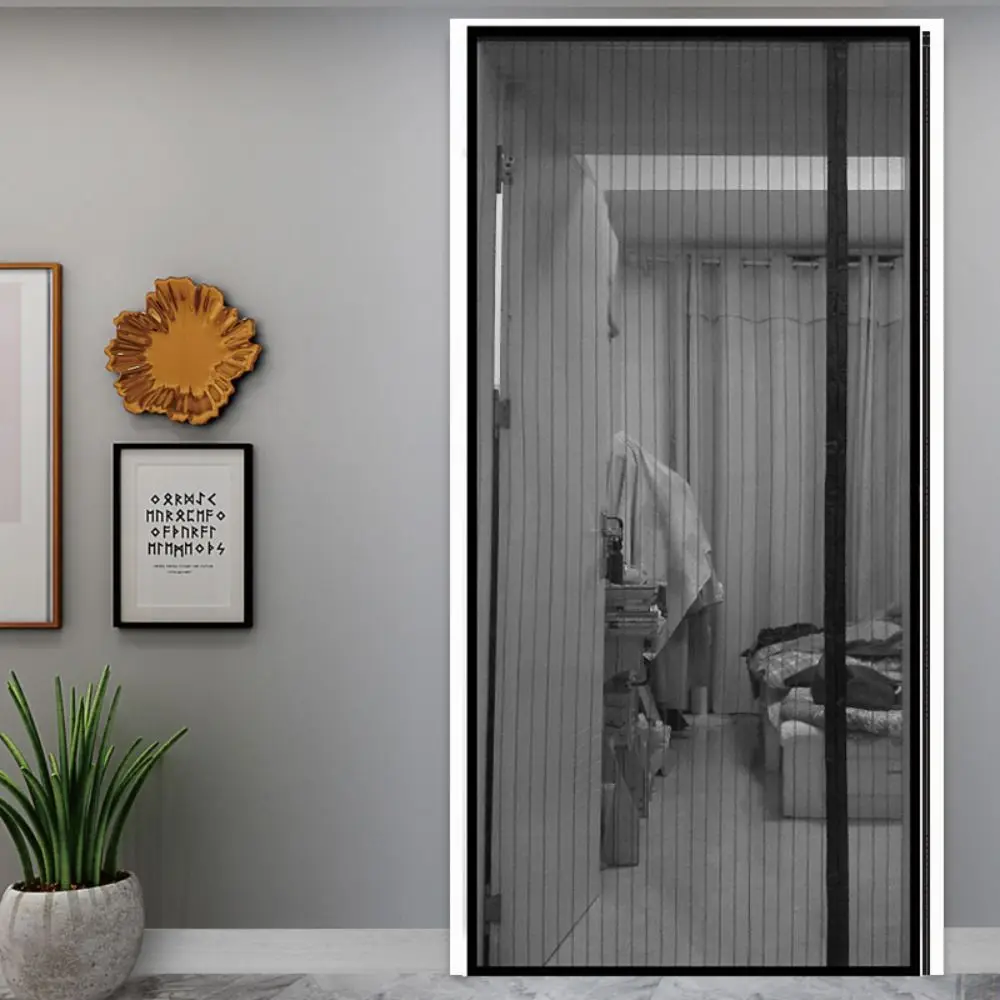 

Self Stick Side Open Magnetic Door Screen Magnetic Automatic Closing Insect-proof Window Screen Ventilated Mesh Mosquito Net
