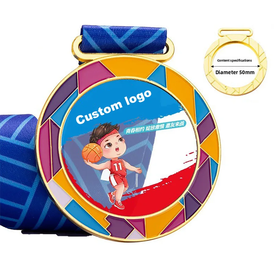 BC Custom logo  Transparent Acrylic Award-Medals for Children's Sports Events Metal Honor Plates Competitions