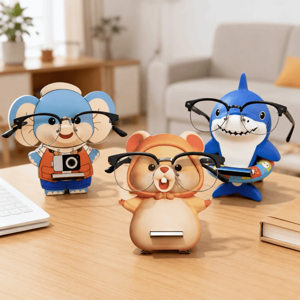 Kawaii Multi Style Eyeglasses Holder Animal Shaped Desktop Desk Accessory Cartoon Spectacle Rack Office Desk