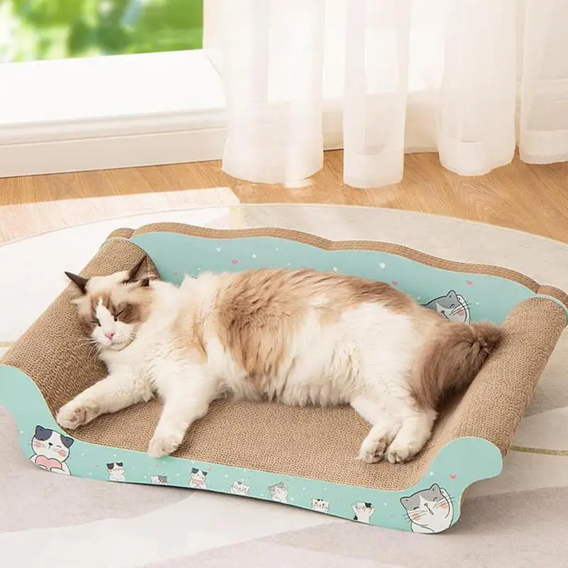 

Cat Scratcher Cardboard Lounge Bed Cat Scratch Pad Lounge Couch Cat Scratch Bed Furniture Protector For Indoor Cats Grinding