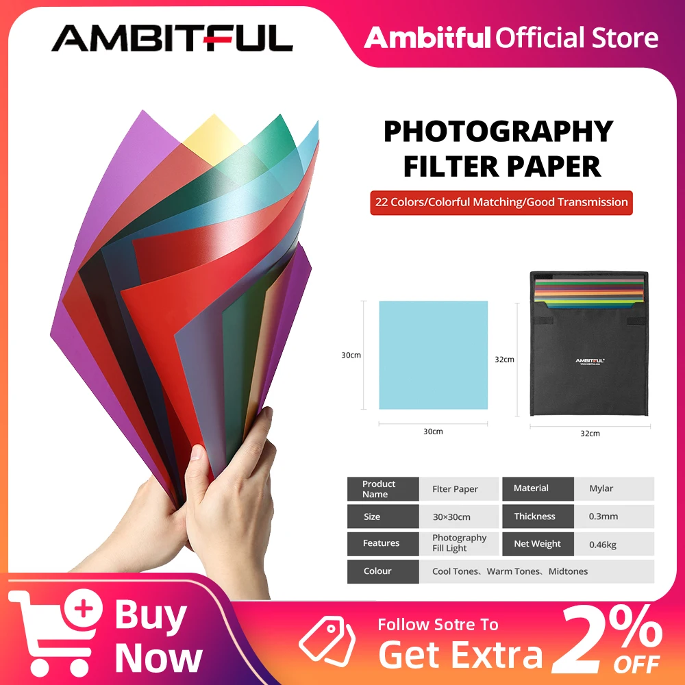 

AMBITFUL Studio Light Color Filter 30 * 30cm 22pcs