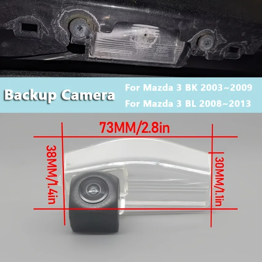 Backup Camera for Mazda 3 MAZDA 2 , Car Reversing Parking Monitor Additions, Easy Installation, Wide Angle, Without Battery
