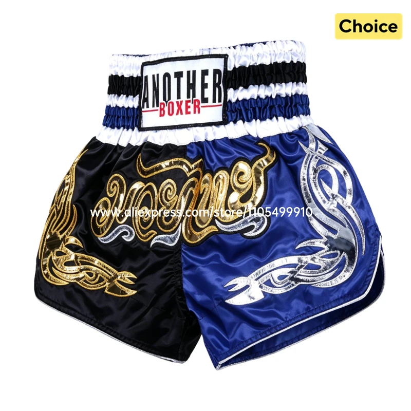 Kickbox-Kampfshorts mit Stickerei, Satin Muay Thai Hosen für Männer, Frauen und Kinder, Boxshorts mit Stickerei, Sparring MMA Trainingshosen