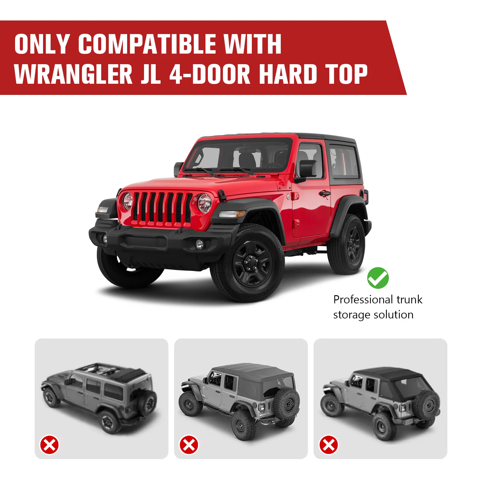 

For 07-25 JK/JL Wrangler Auto Luggage Rack Wear Resist Heavy Duty Cargo Tray Rust Proof Metal Trunk Storage Tray Car Accessories