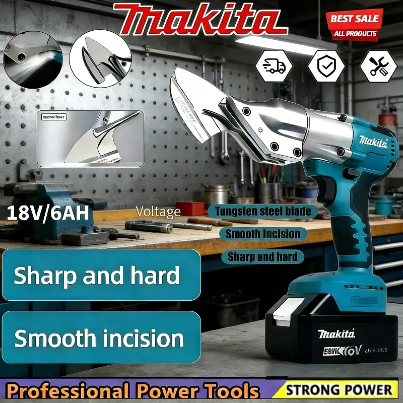 

Makita Shear Cutter Cordless Rechargeable Electric Metal Scissors Heavy Duty Cutting Tool for Sheet Metal & Thin Plate Working