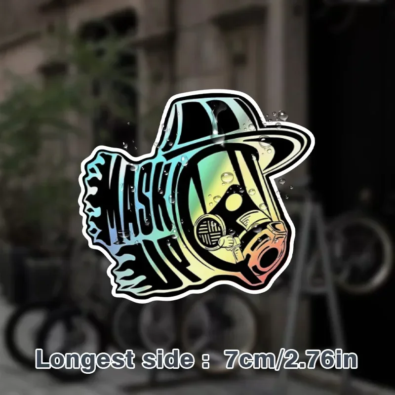 4PCS Cool Urban - Mask Decal, Unique Sticker for Personalizing Your Belongings with a Futuristic Street Vibe