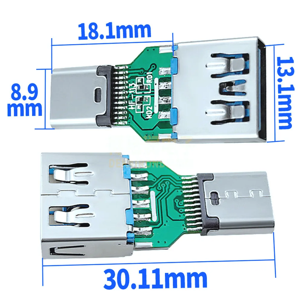 1/10pcs Type-C Adapter USB C 3.0 to USB Adapter board USB Male to Type C Female Adapter Converter Connector for Phone Tablet