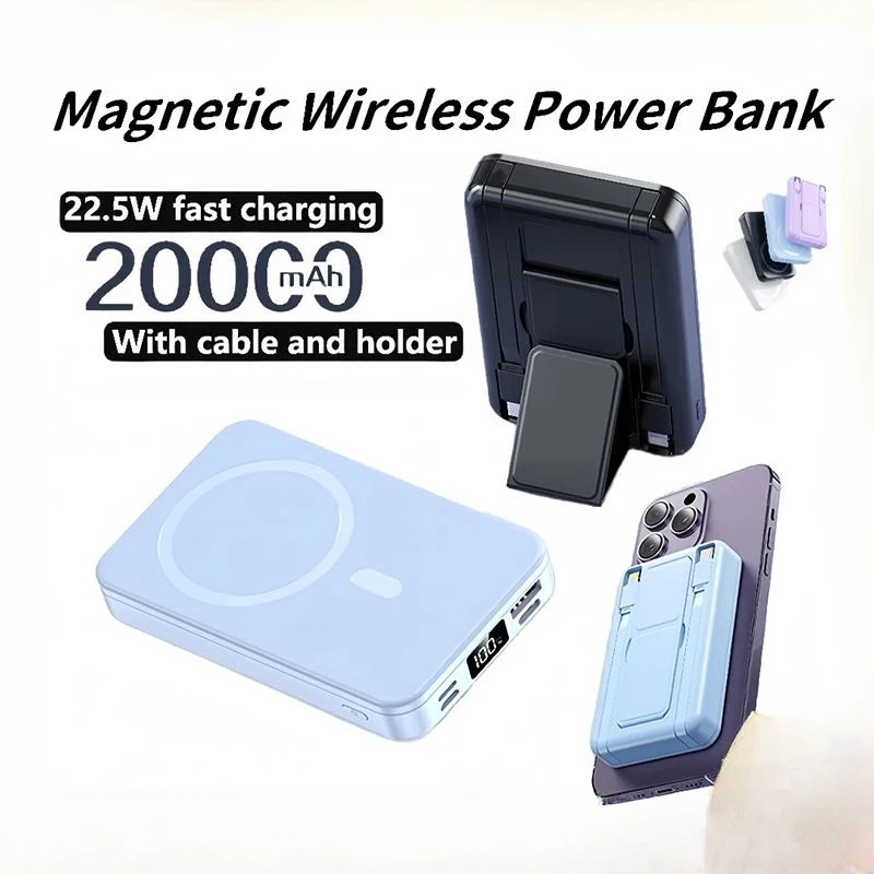 

20000mAh MagSafe Wireless Power Bank for iPhone 12-15: Fast Charge, Huge Capacity, Essential Accessory!