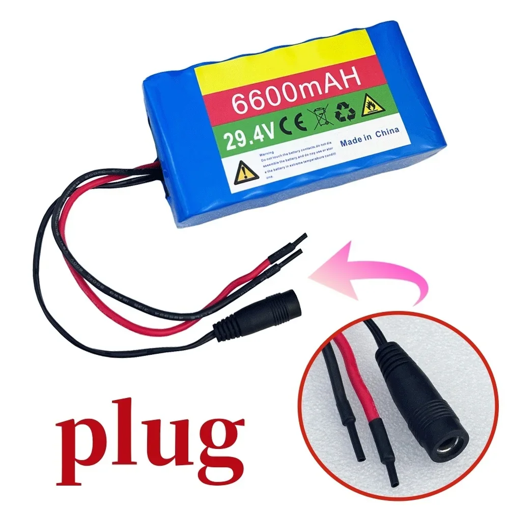 7S2P 29.4V 6600mAh 18650 Li-ion Rechargeable Battery Pack, suitable for various transportation devices With charger