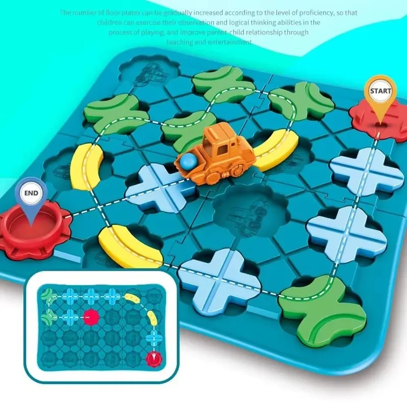 Road Maze Montessori Logic Road Builder Game Assembly Building Puzzle Learning Toys Children's Gifts Party Board Game - view 2